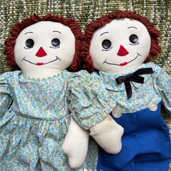 Vintage 1970s Knickerbocker Raggedy Ann & Andy Plush Cotton Rag Dolls - Picture 2 of 6